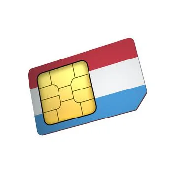 SIM Card with Flag of Luxembourg A concept of Luxembourg Mobile Operator Stock Illustration