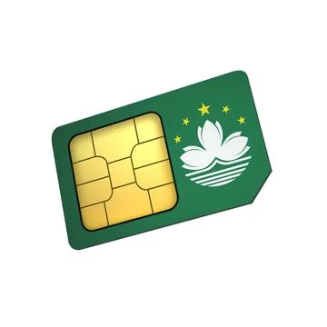 SIM Card with Flag of Macao A concept of Macao Mobile Operator Stock Illustration