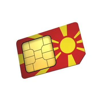 SIM Card with Flag of Macedonia A concept of Macedonia Mobile Operator Stock Illustration