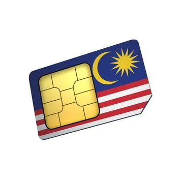 SIM Card with Flag of Malaysia A concept of Malaysian Mobile Operator Stock Illustration