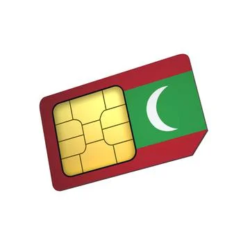 SIM Card with Flag of Maldives A concept of Maldives Mobile Operator Stock Illustration