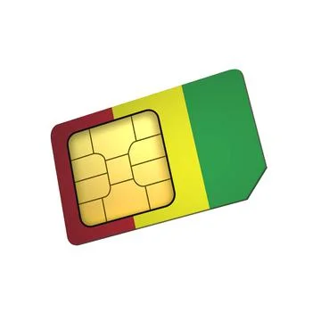 SIM Card with Flag of Mali A concept of Mali Mobile Operator Stock Illustration