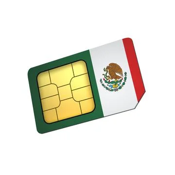 SIM Card with Flag of Mexico A concept of Mexican Mobile Operator Stock Illustration