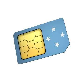 SIM Card with Flag of Micronesia A concept of Micronesia Mobile Operator Stock Illustration