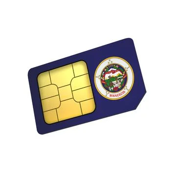 SIM Card with Flag of Minnesota A concept of USA Mobile Operator Stock Illustration