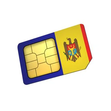 SIM Card with Flag of Moldova A concept of Moldova Mobile Operator Stock Illustration