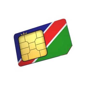 SIM Card with Flag of Namibia A concept of Namibia Mobile Operator Stock Illustration
