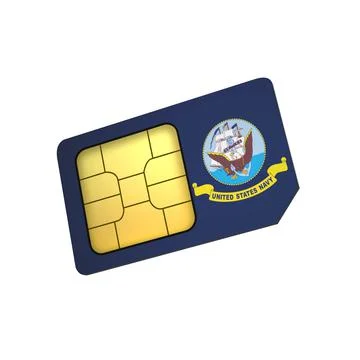 SIM Card with Flag of Navy A concept of USA Mobile Operator Stock Illustration