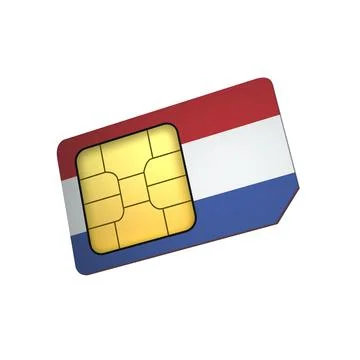 SIM Card with Flag of Netherlands A concept of Dutch Mobile Operator Stock Illustration