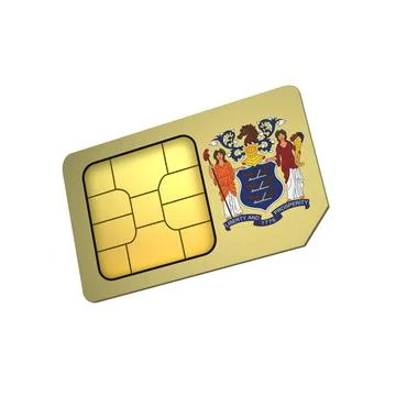 SIM Card with Flag of New Jersey A concept of usa Mobile Operator Stock Illustration
