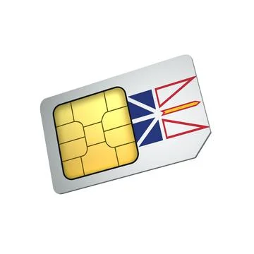 SIM Card with Flag of Newfoundland A concept of Canada Mobile Operator Stock Illustration