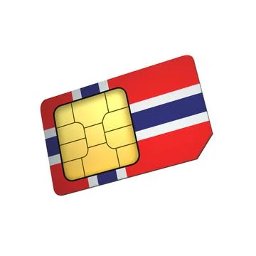SIM Card with Flag of Norway A concept of Norwegian Mobile Operator Stock Illustration