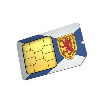 SIM Card with Flag of Nova Scotia A concept of Nova Scotia Mobile Operator Stock Illustration