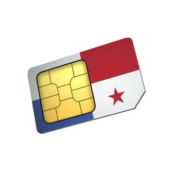 SIM Card with Flag of Panama A concept of Panamanian Mobile Operator Stock Illustration