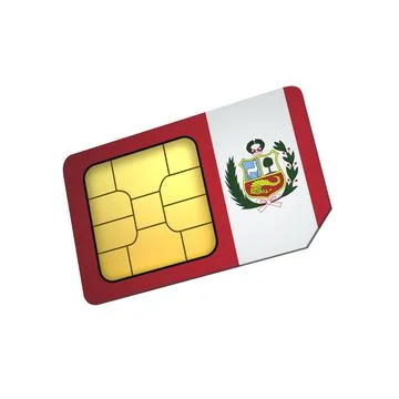 SIM Card with Flag of Peru A concept of Peruvian Mobile Operator Stock Illustration