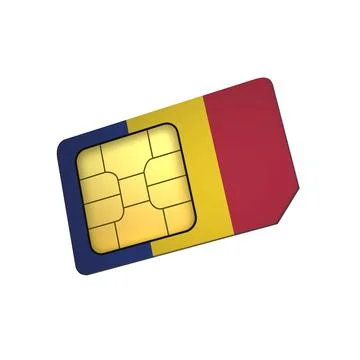 SIM Card with Flag of Romania A concept of Romanian Mobile Operator Stock Illustration