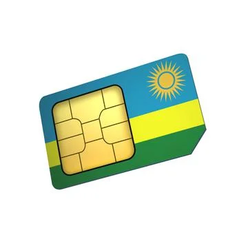 SIM Card with Flag of Rwanda A concept of Rwanda Mobile Operator Stock Illustration