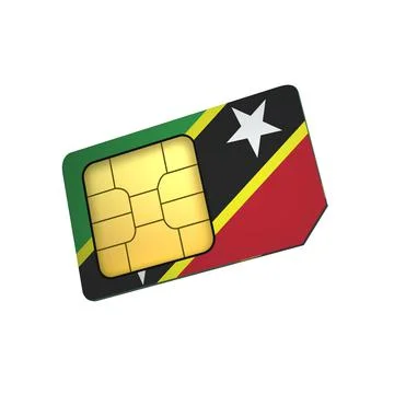 SIM Card with Flag of Saint Kitts and Nevis A concept of Saint Kitts and Nevi Stock Illustration
