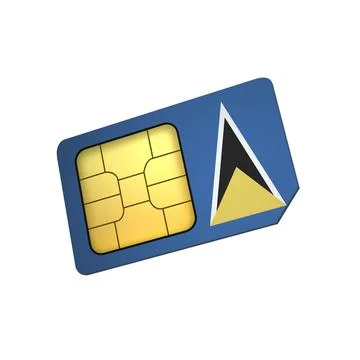SIM Card with Flag of Saint Lucia A concept of Saint Lucia Mobile Operator Stock Illustration