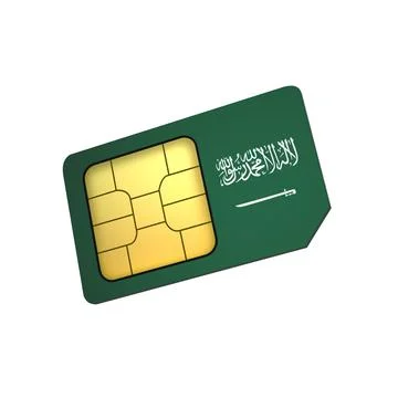 SIM Card with Flag of Saudi Arabia A concept of Saudi Mobile Operator Stock Illustration