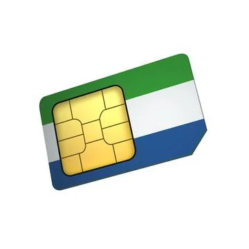 SIM Card with Flag of Sierra Loeone A concept of Sierra Loeone Mobile Operato Stock Illustration