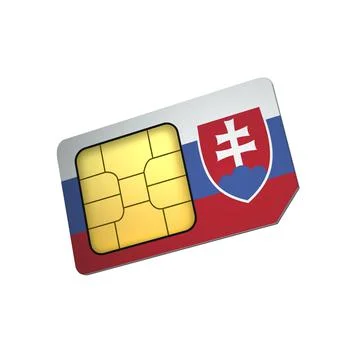 SIM Card with Flag of Slovakia A concept of Slovakia Mobile Operator Stock Illustration