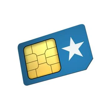SIM Card with Flag of Somalia A concept of Somalia Mobile Operator Stock Illustration
