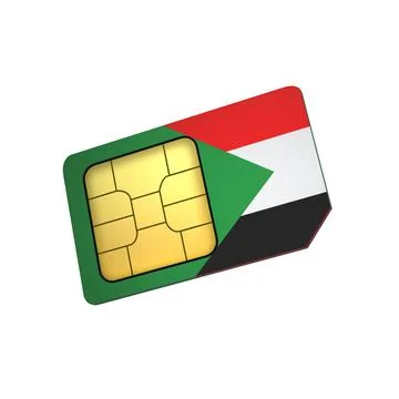 SIM Card with Flag of Sudan A concept of Sudanese Mobile Operator Stock Illustration