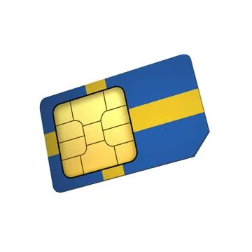 SIM Card with Flag of Sweden A concept of Swedish Mobile Operator Stock Illustration