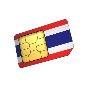 SIM Card with Flag of Thailand A concept of Thailand Mobile Operator Stock Illustration