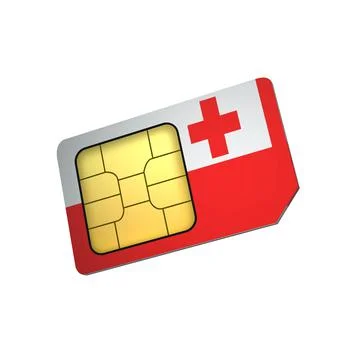 SIM Card with Flag of Tonga A concept of Tongan Mobile Operator Stock Illustration