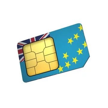 SIM Card with Flag of Tuvalu A concept of Tuvalu Mobile Operator Stock Illustration
