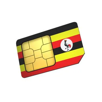 SIM Card with Flag of Uganda A concept of Uganda Mobile Operator Stock Illustration