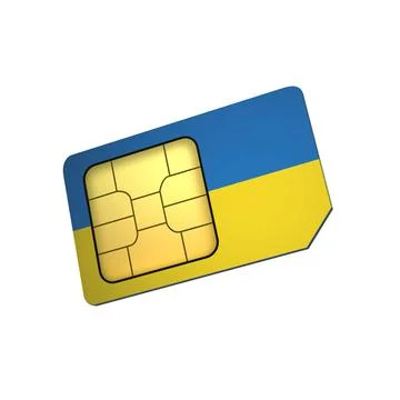 SIM Card with Flag of Ukraine A concept of Ukrainian Mobile Operator Stock Illustration