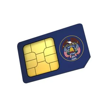 SIM Card with Flag of Utah A concept of USA Mobile Operator Stock Illustration