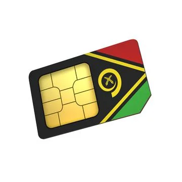 SIM Card with Flag of Vanuatu A concept of Vanuatu Mobile Operator Stock Illustration
