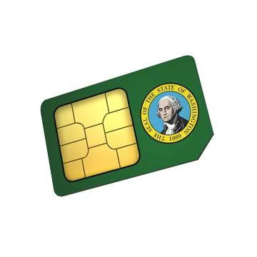 SIM Card with Flag of Washington A concept of USA Mobile Operator Stock Illustration