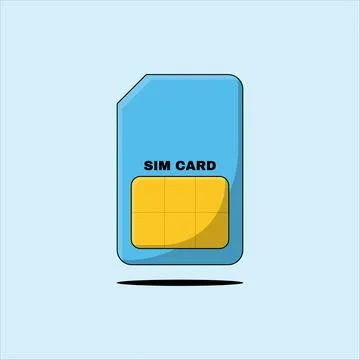 Sim Card Flat Design Illustration Stock Illustration