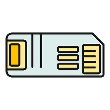 Sim card flat icon for mobile device Stock Illustration