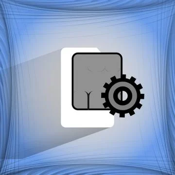 SIM card. Flat modern web button on a flat geometric abstract background 스톡 일러스트