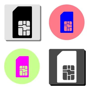 Sim Card. flat vector icon Stock Illustration