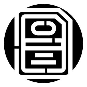Sim card glyph icon for mobile communication Stock Illustration