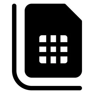 Sim card glyph icon vector illustration isolated on white background 스톡 일러스트