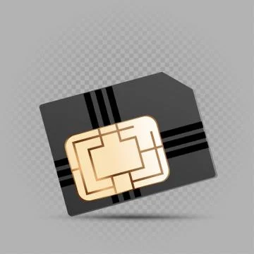Sim card on gray background Stock Illustration