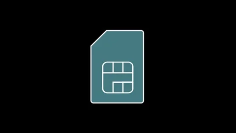 Sim card icon animation on black background. Mobile cellular phone sim card.. Vidéo 336244634