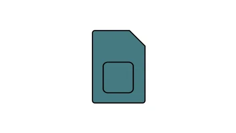 Sim card icon animation on white background. Mobile cellular phone sim card.. 스톡 동영상 331989754