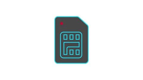 Sim card icon animation on white background. Mobile cellular phone sim card.. Vidéo 336244632