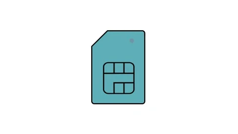 Sim card icon animation on white background. Mobile cellular phone sim card.. Stock Footage 340408349