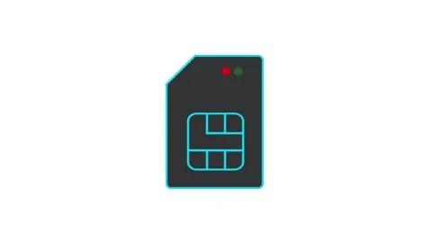 Sim card icon animation on white background. Mobile cellular phone sim card.. Vidéo 340601325