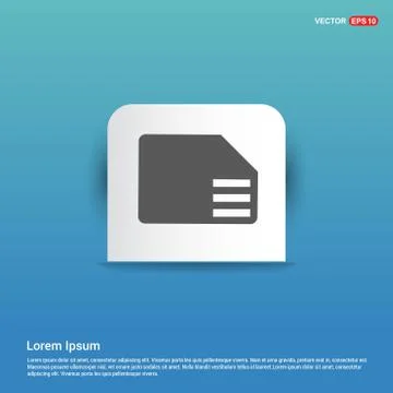 Sim card icon  - Blue Sticker button 스톡 일러스트